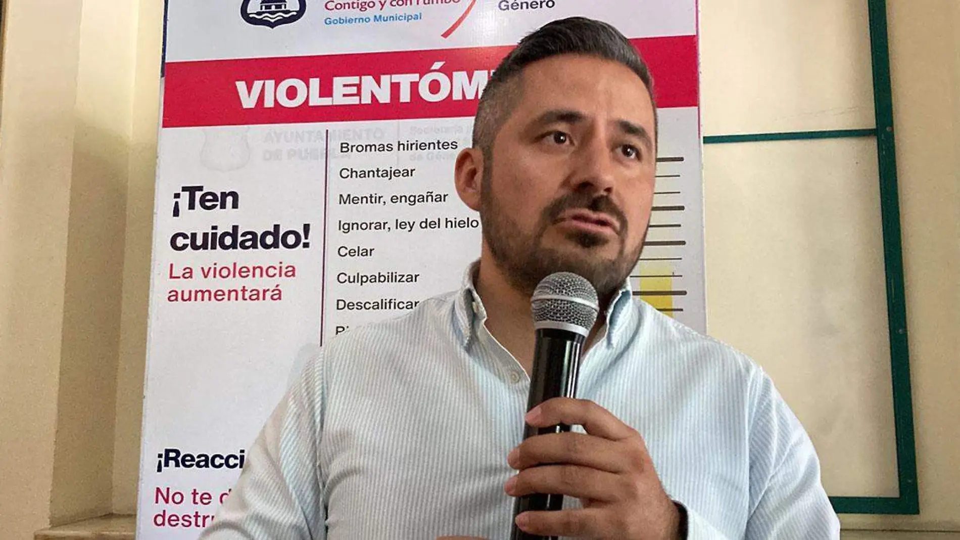 El presidente municipal de Puebla, Adán Domínguez Sánchez